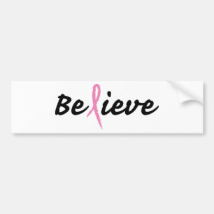 Pink Ribbon: Believe Bumper Sticker