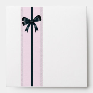 Pink Ribbon Black Bow Envelope