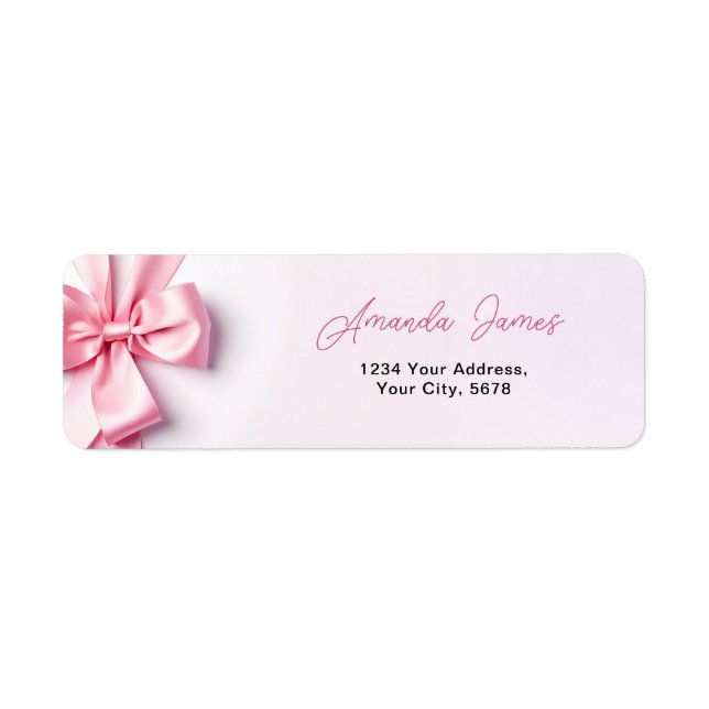 Pink Ribbon Bow Address (Front)