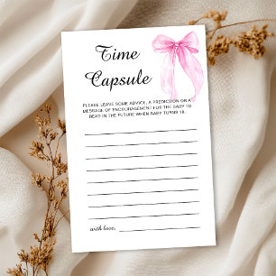 Pink Ribbon Bow Baby Shower Time Capsule