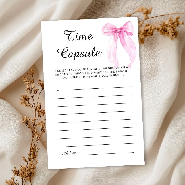 Pink Ribbon Bow Baby Shower Time Capsule (Creator Uploaded)