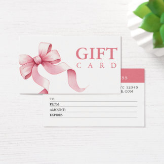 Pink Ribbon Bow Beauty Gift Certificates