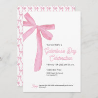 Pink Ribbon Bow Girly modern Galentine's day