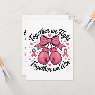 Pink Ribbon Boxing Gloves Breast Cancer Awareness Invitation