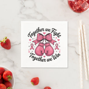 Pink Ribbon Boxing Gloves Breast Cancer Awareness Napkin