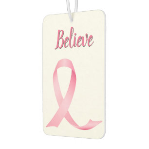 Pink Ribbon Breast Cancer Awareness Car Air Freshener
