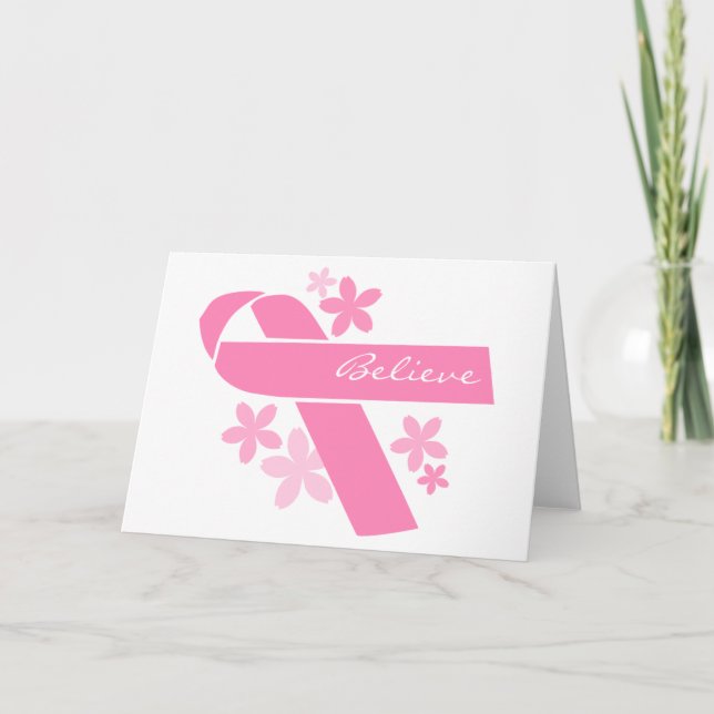 Pink Ribbon - Breast Cancer Awareness Card (Front)