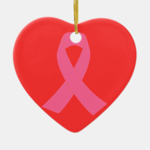 Pink Ribbon - Breast Cancer Awareness Ceramic Tree Decoration