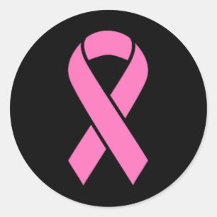 Pink Ribbon Breast Cancer Awareness Classic Round Sticker