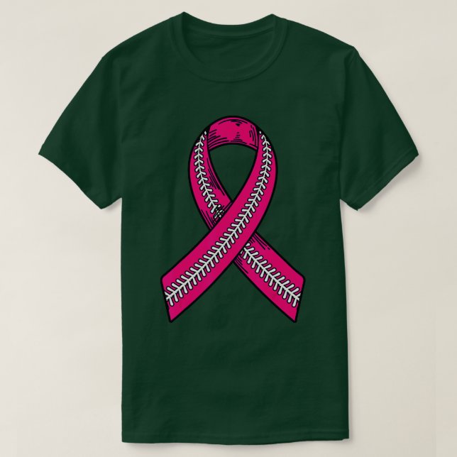 Pink Ribbon Breast Cancer Awareness Day  Baseball  T-Shirt (Design Front)
