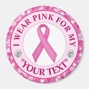 Pink Ribbon Breast Cancer Awareness Design Magnet