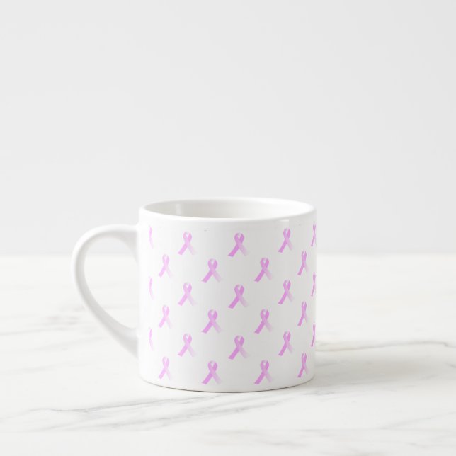 Pink Ribbon Breast Cancer Awareness Espresso Mug (Left)