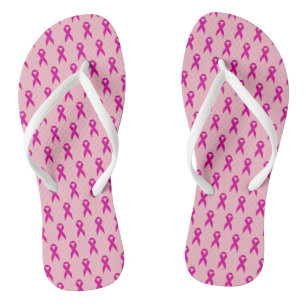 Pink Ribbon Breast Cancer Awareness Flip Flops