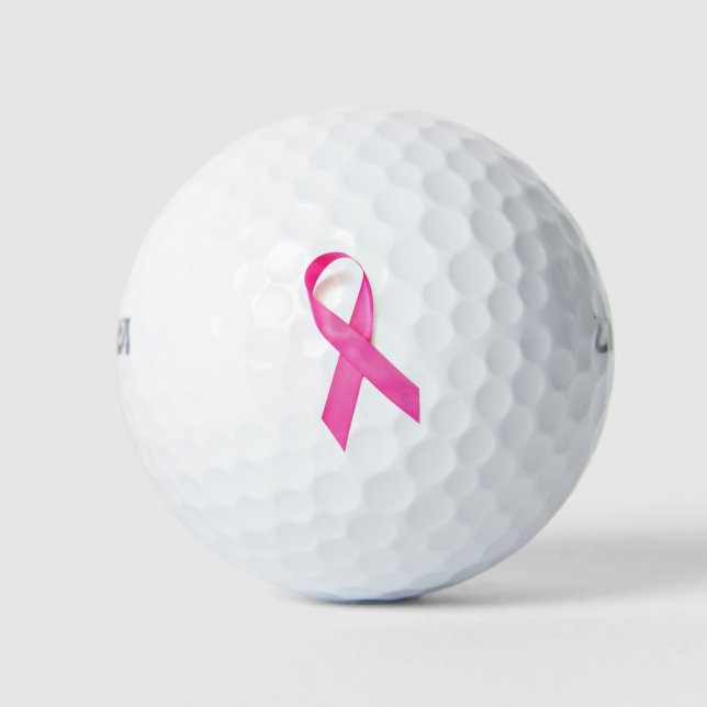 Pink Ribbon Breast Cancer Awareness Golf Balls (Front)