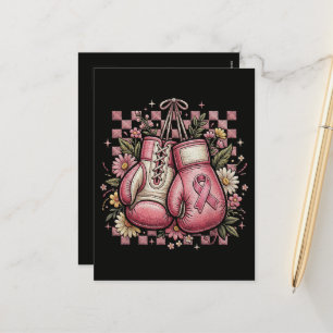 Pink Ribbon Breast Cancer Awareness Holiday Postcard