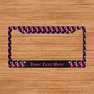 Pink Ribbon Breast Cancer Awareness License Plate  Licence Plate Frame