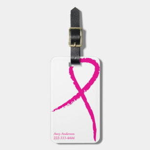 Pink Ribbon Breast Cancer Awareness Luggage Tag
