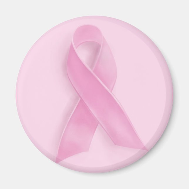 Pink ribbon breast cancer awareness magnet (Front)