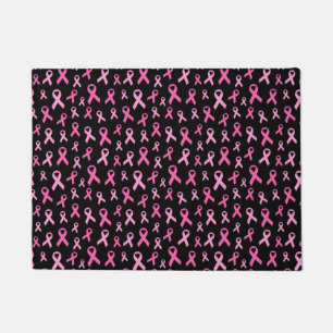 Pink Ribbon Breast Cancer Awareness Pattern Doormat
