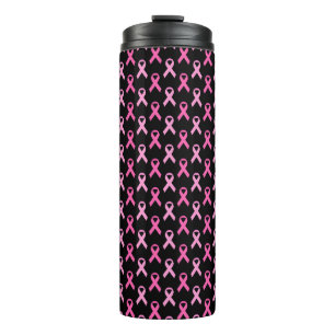 Pink Ribbon Breast Cancer Awareness Pattern Thermal Tumbler