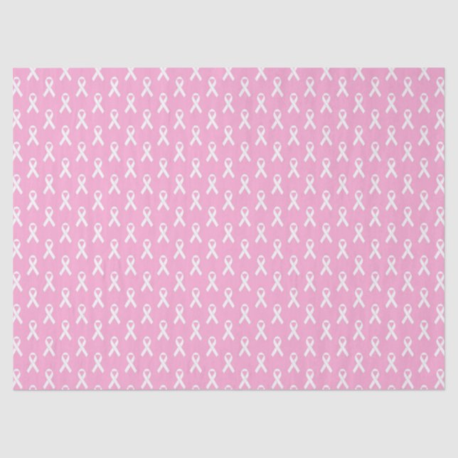 Pink Ribbon Breast Cancer Awareness Pattern Tissue Paper (Front)