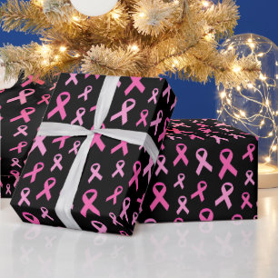 Pink Ribbon Breast Cancer Awareness Pattern Wrapping Paper