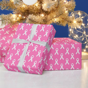 Pink Ribbon Breast Cancer Awareness Pattern Wrapping Paper