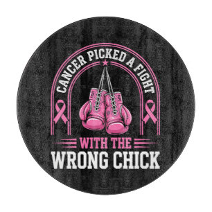 Pink Ribbon Breast Cancer Awareness Pink Fight Cutting Board
