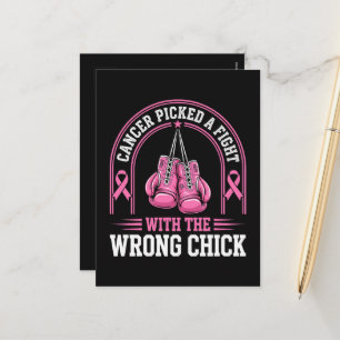 Pink Ribbon Breast Cancer Awareness Pink Fight Holiday Postcard