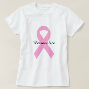 Pink ribbon breast cancer awareness t shirt