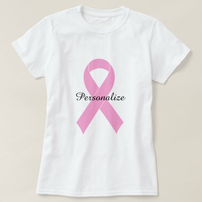 Pink ribbon breast cancer awareness t shirt (Design Front)