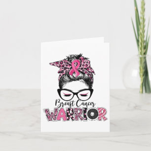Pink Ribbon Breast Cancer Awareness Warrior Messy Card
