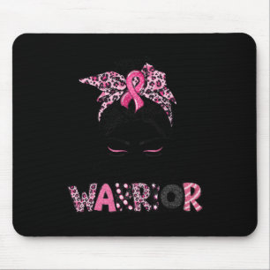 Pink Ribbon Breast Cancer Awareness Warrior Messy  Mouse Pad