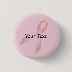 Pink Ribbon Breast Cancer Custom Button