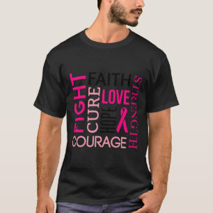 Pink Ribbon Breast Cancer Fighters Survivors T-Shirt
