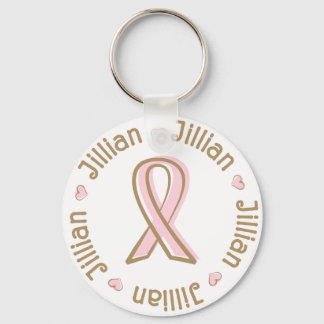 Pink Ribbon Breast Cancer Name Jillian Key Ring