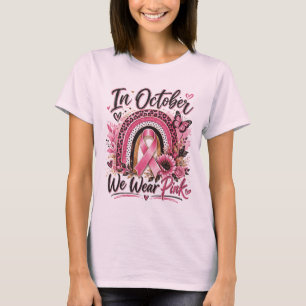 Pink Ribbon Breast Cancer Rainbow Awareness Tee