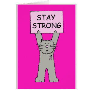 Pink Ribbon Breast Cancer Stay Strong Cat