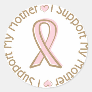 Pink Ribbon Breast Cancer Support Mother Classic Round Sticker