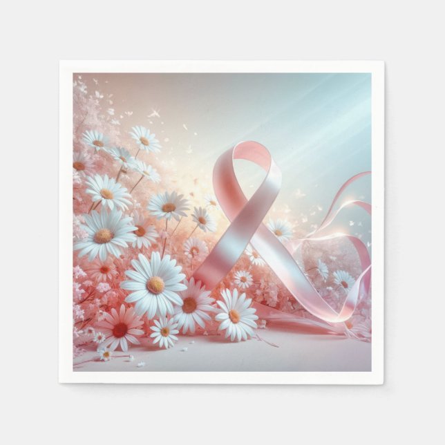 Pink Ribbon Breast Cancer Support Napkin (Front)