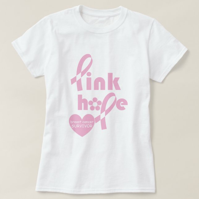 Pink Ribbon Breast cancer survivor T-Shirt (Design Front)