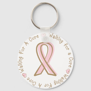 Pink Ribbon Breast Cancer Walking For A Cure Key Ring