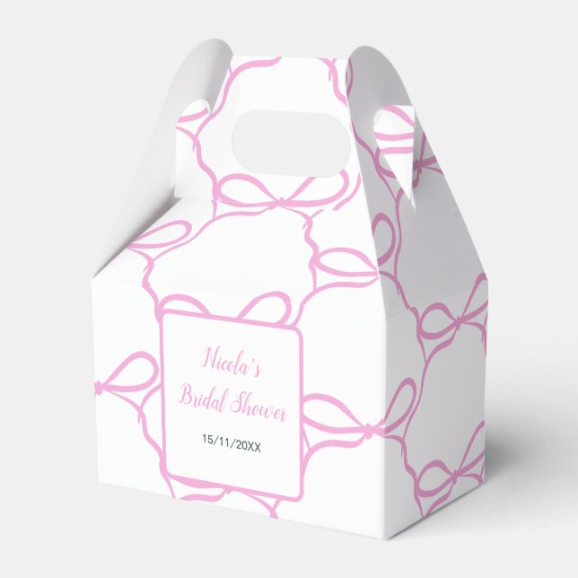 Pink Ribbon Bridal Shower Favour Box (Front Side)