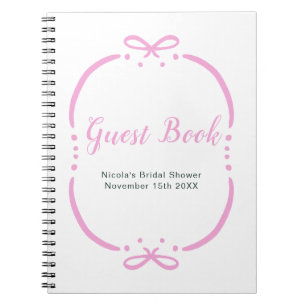 Pink Ribbon Bridal Shower Guest Book