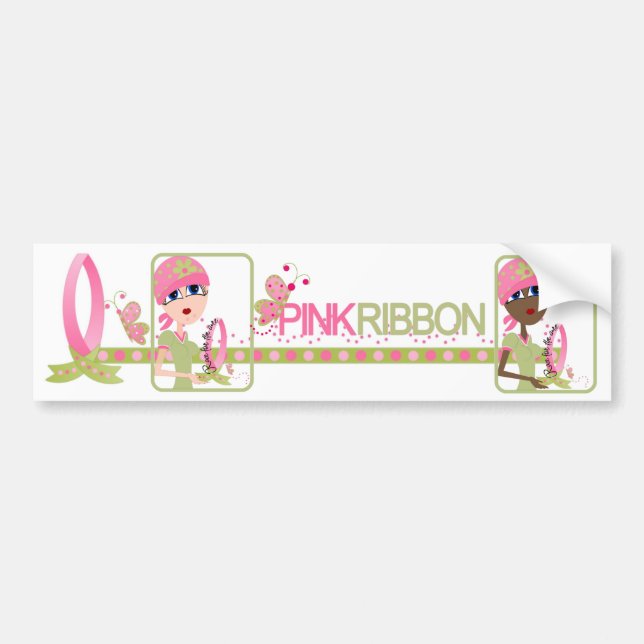 Pink Ribbon Bumper Sticker (Front)
