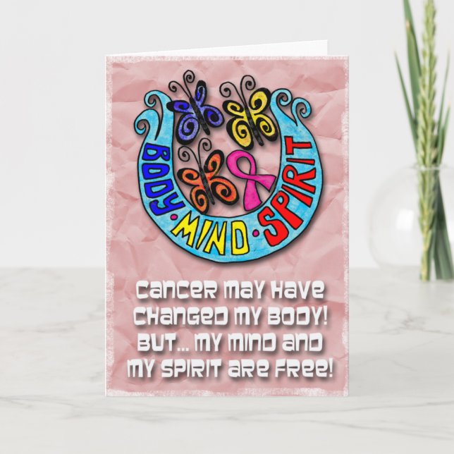 Pink Ribbon: Butterflies Body Mind Spirit Card (Front)