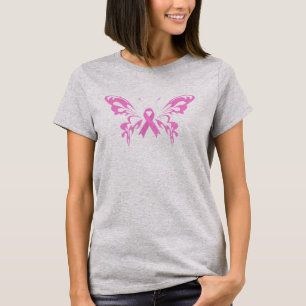 Pink Ribbon Butterfly Breast Cancer   Shirt