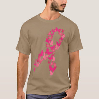 Pink Ribbon Butterfly Cute Breast Cancer Awareness T-Shirt