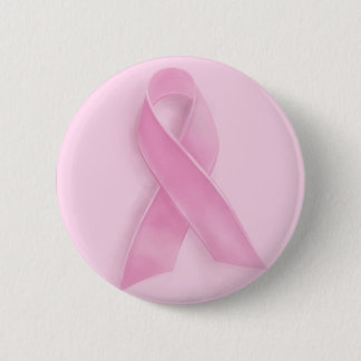 Pink ribbon button badge for breast cancer awarene