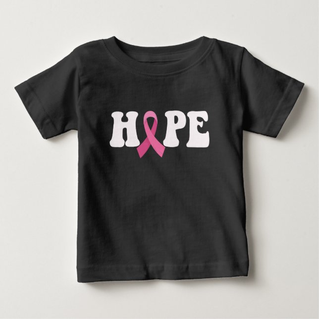 Pink Ribbon Cancer Awareness Breast Cancer Hope  Baby T-Shirt (Front)